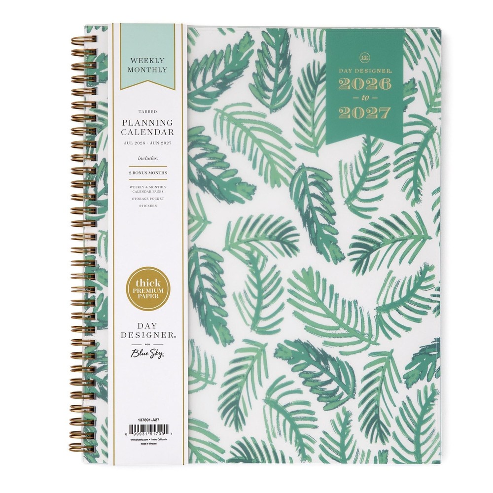 Blue Sky Day Designer 2026-2027 Weekly and Monthly Academic Year Planner Cale…