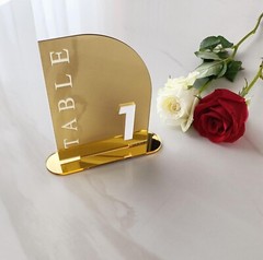 Acrylic Wedding Table Numbers,Semi-Arched Mirrored Acrylic Table Numbers for …
