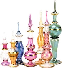 NileCart Egyptian Perfume Bottles 2-5 in Collection Set of 6 Hand Golden