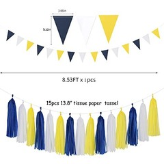 Navy-Blue White-Yellow Graduation Party Decorations – Navy Blue White Yellow
