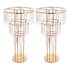 3-Tier Crystal Flower Stand Wedding Centerpieces For Tables 28.3in Tall Pair NEW