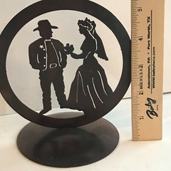 Laser Cut Steel Cake Top, Western Love, Cowboy Bride and Groom