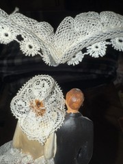Coast Novelty MFG Co. Wedding Cake Topper with tin ring detail, made in 1950