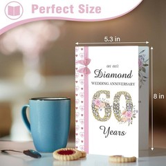 60th Wedding Anniversary Card, Diamond Anniversary Card for Husband Wife, 60 …
