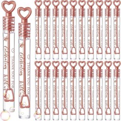 Elegant 100 Pcs Wedding Bubble Wands – Rose Gold Key Theme for Celebrations