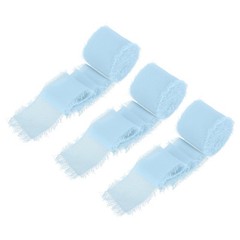 Chiffon Ribbon, 1.5″x7 Yard Silk Sky Blue Tulle Satin Fabric Ribbon,3pcs