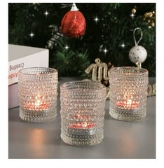36 Pieces Votive Candle Holders for Christmas Decorations, 2×2.5in Clear Glass