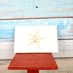 Guest Book Starfish White Color Covered With Soft Silk Fabric USA Seller
