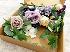 Ling’s Moment, Wedding Faux Flower Sign Decor Purple (Lilac & Gold) Set!