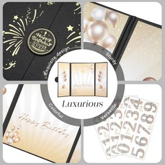 Black Gold Birthday Party Decorations,18″ x 12″ Creative Birthday Decorations…