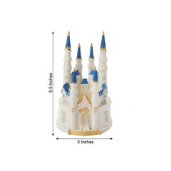 8.5″ White Blue Princess Castle Cake Topper Figurine Birthday Party Decorations