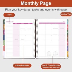 Planner 2026-2027, Leather Two-Tone Planner, 18 Month Weekly and Rust Brown