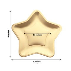 25 Matte Gold 9″ Star Shaped Paper Salad Dinner Plates Party Events Decorations
