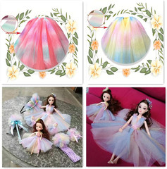 Rainbow Glitter Tulle Rolls 6 Inch X 10 Yards (30 Feet) for Table Runner Chair S