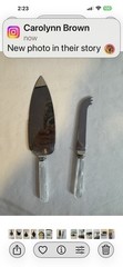 Sheffield England Vintage Pearlized Serrated Wedding Cake Knife & Server Set EUC