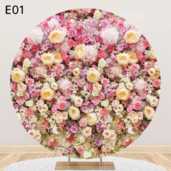 Flowers Wall Round Photography Background Wedding Arch Stand Cover Backdrop