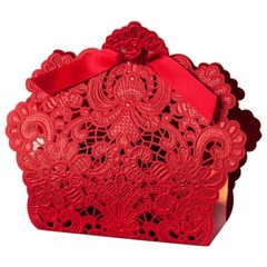 50PCS Red Lace Paper Box for Party Gift Wedding Favors Candy Box Jewelry Packing