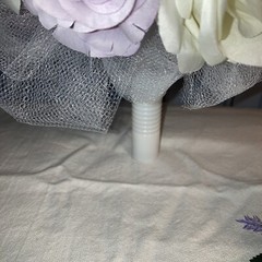 2pc Purple Lilac Champagne And Peach Destination Bouquet And Boutonniere