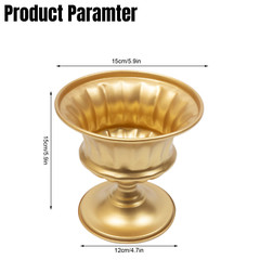 10Pcs 15cm Gold Metal Centerpieces Flower Vase Wedding Anniversary Party Decor