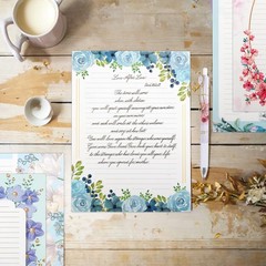 72Pcs Flower Stationery Paper Lined 8.5×11 Stationary