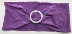 50 Spandex Slider Buckle Chair Bands Covers Silver Bling Wedding Party Purple