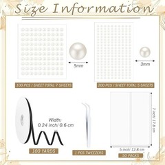 Pearl Wedding Invitation Kit W/ Vellum Jackets Ribbon & Pearl Stickers 50 Sets