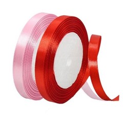 2 Rolls Red Pink Ribbon, 3/8 Inch x 50 Yards Satin 3/8″ x 50 Yards Red+Pink