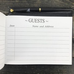 Victoria Lynn Black and Gold Print Wedding / Guest Book with Pen 60 Page NEW