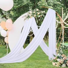 MoKoHouse Wedding Arch Draping Fabric Decorations: 1 Panel White Sheer Curtai…