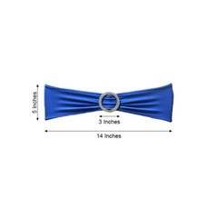 10 Royal Blue Spandex CHAIR SASHES with Silver Round Buckles Wedding Decorations