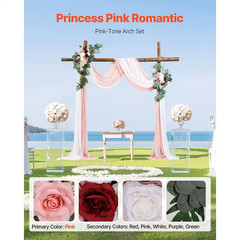 21.06 In. H Artificial Wedding Arch Flowers Kit Pink (Pack of 4)2 Pieces Floral