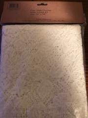 New in Original Packaging Floral Lace Table Overlay Ivory 54″ x 54″ Item LS16882