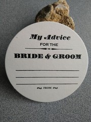 My Advice for the Bride & Groom WEDDING COASTERS, LETTERPRESS X 100 Round