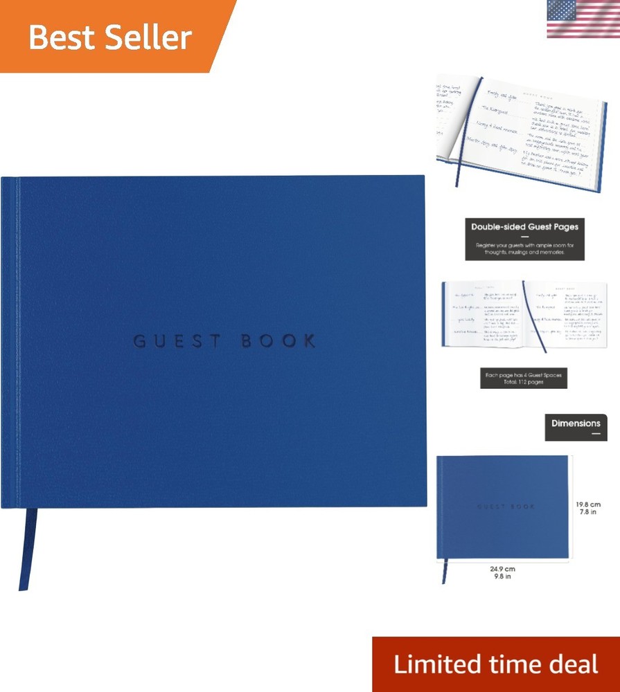 Versatile Black Leather Guest Book – Perfect for Parties, Homes, and Memorials