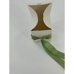 50 Pack White Especially For You Favor Boxes with Green Ribbon 2.5 Inch