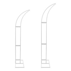 2 Pcs White Curved Wedding Arch Backdrop Stand Steel Tube