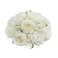White Green Artificial Floral Balls Half Moon Flower Ball Wedding Table Decor