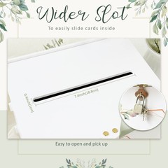 White Wedding Card Box with Lock, PVC Gift Card Box for Wedding Reception, Eu…