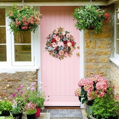 22 Inches Spring Summer Everyday Flower Wreath for Front Door, Artificial Ros…