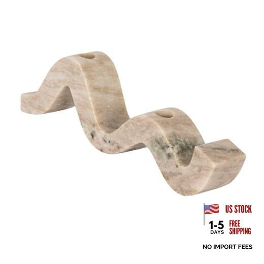 Marble Wave Double Taper Candle Holder Beige