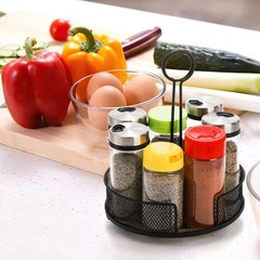 Yesland 2 Pack Metal Rotating Condiment Caddy Number Card Holder 7.75 Inch