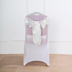 10 White Satin CHAIR SASHES Ties Bows Wedding Ceremony Reception Decorations