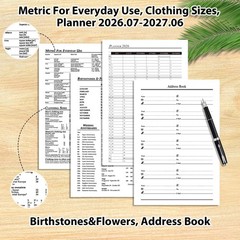 2026–2027 Weekly Planner Refills for A5 6-Ring Binder, Monthly Planner Jul