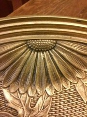 Brass Pedestal Wedding Vase/Fruit Bowl Compote Chrysanthemum