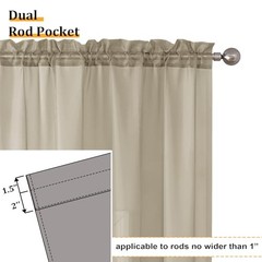 Sheer Curtains 63 Inches Long 2 Panels Set, Semi 40″W x 63″L (Pack of 2) Taupe