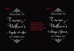 Antique Wedding Welcome Sign Decal Sticker Happily Ever After Always and Forever