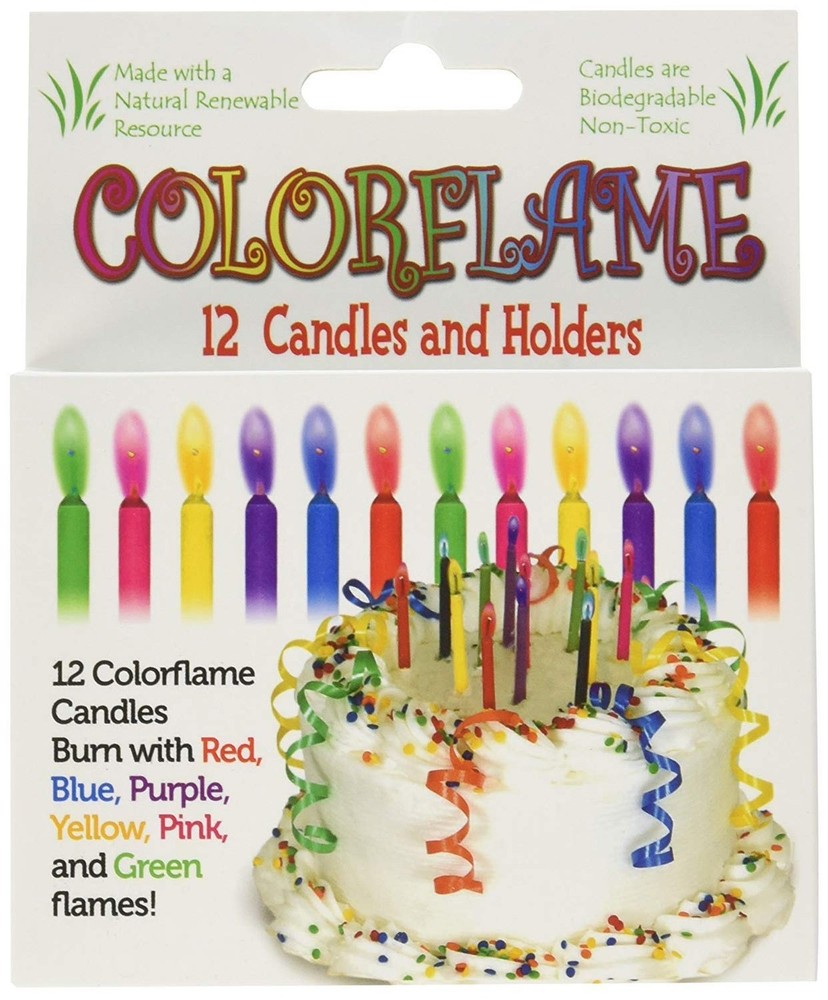 Colorflame Birthday Candles With Colored Flames – Birthday, Party, Cake Decor…