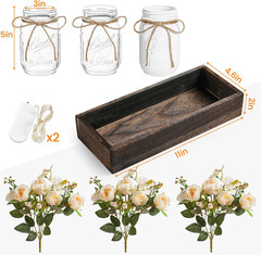 3 Pcs Mason Jar Centerpiece Table Decorations for Dining Table Decor Farmhouse C