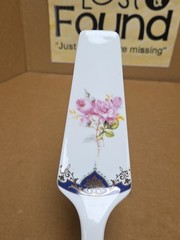 Vintage Andrea by Sadek Porcelain Floral Cake Pie Server Japan