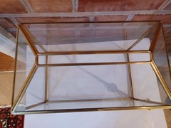 Gold Glass Wedding Card Box with Lock Large Geometric Reception Decor